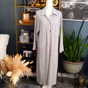 Ribbed two piece duster and pant set